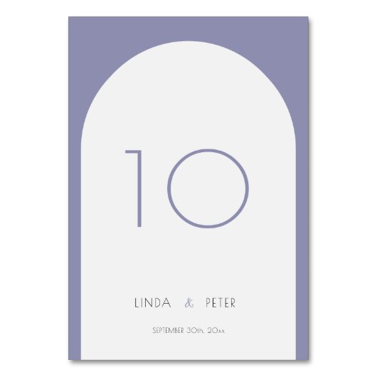 Numéro De Table Mariage moderne simple arc violet (Par défaut)