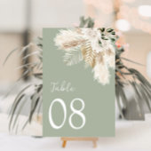 Numéro De Table mariage moderne vert sauge