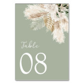 Numéro De Table mariage moderne vert sauge (Dos)