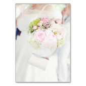 Numéro De Table Mariage modifiable de bouquet de fleurs de mariées (Dos)