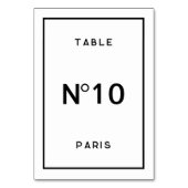 Numéro De Table Mariage monochrome français minimaliste chic (Par défaut)