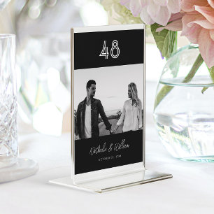 Numéro De Table Mariage monochrome minimaliste