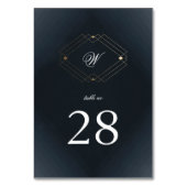 Numéro De Table Mariage Monogramme de la marine classique (Par défaut)