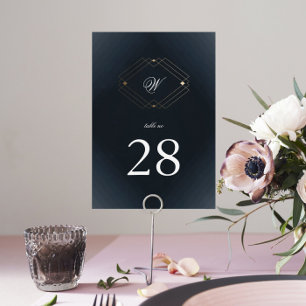 Numéro De Table Mariage Monogramme de la marine classique