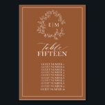 Numéro De Table Mariage Monogramme en terre cuite moderne<br><div class="desc">Créez le cadre de réception parfait ! Nous aimons ce Monogramme Mariage moderne en terre cuite en poitrine feuillue Numéro de table ! Simple, élégant et oh-so-joli, il présente une couronne feuilletée dessinée à la main encerclant un monogramme mariage moderne. Il est personnalisé en typographie élégante, et accentué par la...</div>