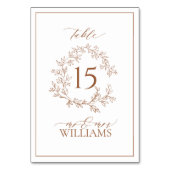 Numéro De Table Mariage Monogramme en terre cuite moderne (Dos)