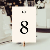 Numéro De Table Mariage Monogramme noir & écrin classique