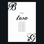 Numéro De Table Mariage Monogramme noir et blanc<br><div class="desc">Ce design présente les initiales de la mariée et du marié comme le principal objet du design. Les initiales personnalisées de script utilisant la typographie de police de script créent une parfaite fusion entre le moderne et l'élégance. Un design simple et minimaliste de numéro de table de mariage avec un...</div>