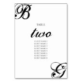 Numéro De Table Mariage Monogramme noir et blanc (Par défaut)