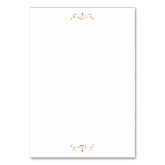 Numéro De Table mariage monogramme or classique romantique (Dos)