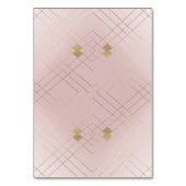 Numéro De Table Mariage Monogramme rose Rose doré classique (Dos)