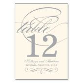 Numéro De Table Mariage Monogramme Script Calligraphique Gris Arge (Par défaut)