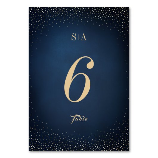 Numéro De Table Mariage monogramme sophistiqué Parties scintillant (Par défaut)