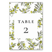 Numéro De Table Mariage motif des branches d'olivier (Par défaut)