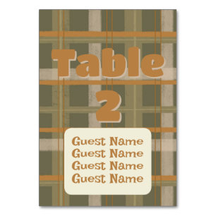 Numéro De Table Mariage Motif écossais celte de Tartan