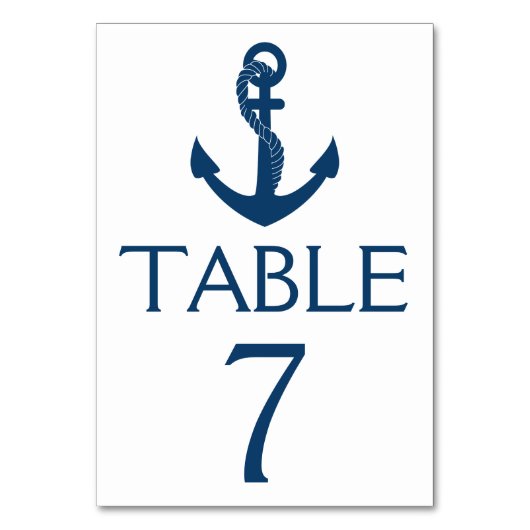 Numéro De Table Mariage nautique Numéro de tableau Marine Ancre Pl (Par défaut)