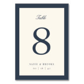 Numéro De Table Mariage Navy & Cream Classic Script (Par défaut)