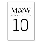 Numéro De Table Mariage noir blanc (Par défaut)