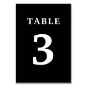 Numéro De Table Mariage noir blanc (Dos)