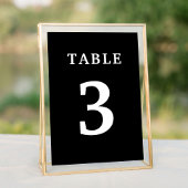 Numéro De Table Mariage noir blanc