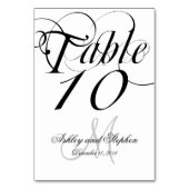 Numéro De Table Mariage noir blanc (Dos)