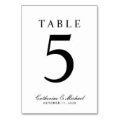 Numéro De Table Mariage Noir & Blanc Absolument Classique Double F (Dos)