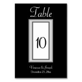 Numéro De Table Mariage noir blanc argenté n° de table (Dos)
