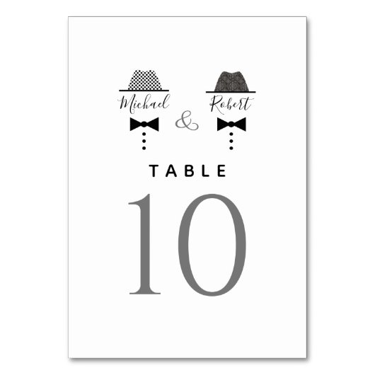 Numéro De Table Mariage noir blanc gris (Dos)
