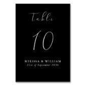 Numéro De Table Mariage noir chic (Dos)