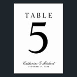 Numéro De Table Mariage noir et blanc Absolute Classic<br><div class="desc">Ce panneau de numéro de table s'accorde bien avec plusieurs autres suites faire-part de mariage et pièces de décoration de réception. Veuillez contacter si vous avez des demandes de design.</div>