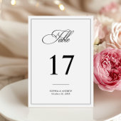 Numéro De Table Mariage noir et blanc classique simple
