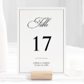 Numéro De Table Mariage noir et blanc classique simple