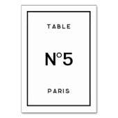 Numéro De Table Mariage noir et blanc minimaliste (Dos)
