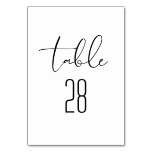 Numéro De Table Mariage noir et blanc moderne