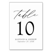 Numéro De Table Mariage noir et blanc moderne (Dos)