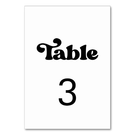 Numéro De Table Mariage noir et blanc rétro élégant (Dos)