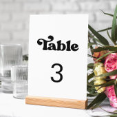Numéro De Table Mariage noir et blanc rétro élégant