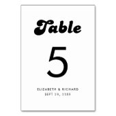 Numéro De Table Mariage noir et blanc rétro élégant (Par défaut)