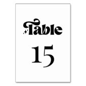 Numéro De Table Mariage noir et blanc rétro moderne (Par défaut)
