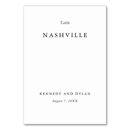 Numéro De Table Mariage noir et blanc simple (Par défaut)