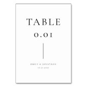 Numéro De Table Mariage noir et blanc simple (Dos)
