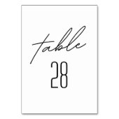 Numéro de table Mariage noir et blanc simple (Dos)