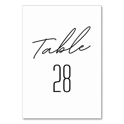 Numéro De Table Mariage noir et blanc tout simplement élégant (Par défaut)