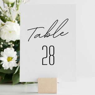 Numéro De Table Mariage noir et blanc tout simplement élégant