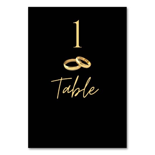 Numéro de table mariage - Noir et Or - (Dos)