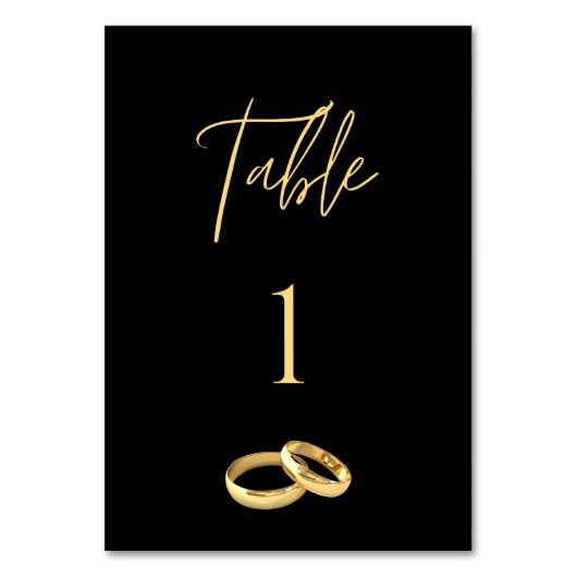 Numéro de table mariage - Noir et Or - (Dos)