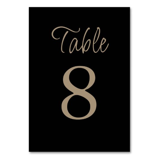 Numéro De Table Mariage noir et or classique (Par défaut)