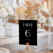 Numéro De Table Mariage noir massif moderne rétro