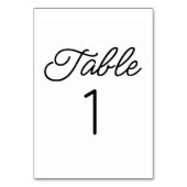 Numéro De Table Mariage noir minimaliste moderne (Dos)