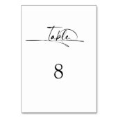 Numéro De Table Mariage noir minimaliste moderne (Par défaut)